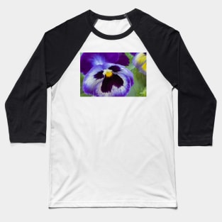 Blue Pansy Baseball T-Shirt